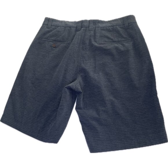 Travis Mathew Shorts Mens 34” L Dark Gray Striped Golf 9.5” Inseam Stretch - Picture 3 of 7